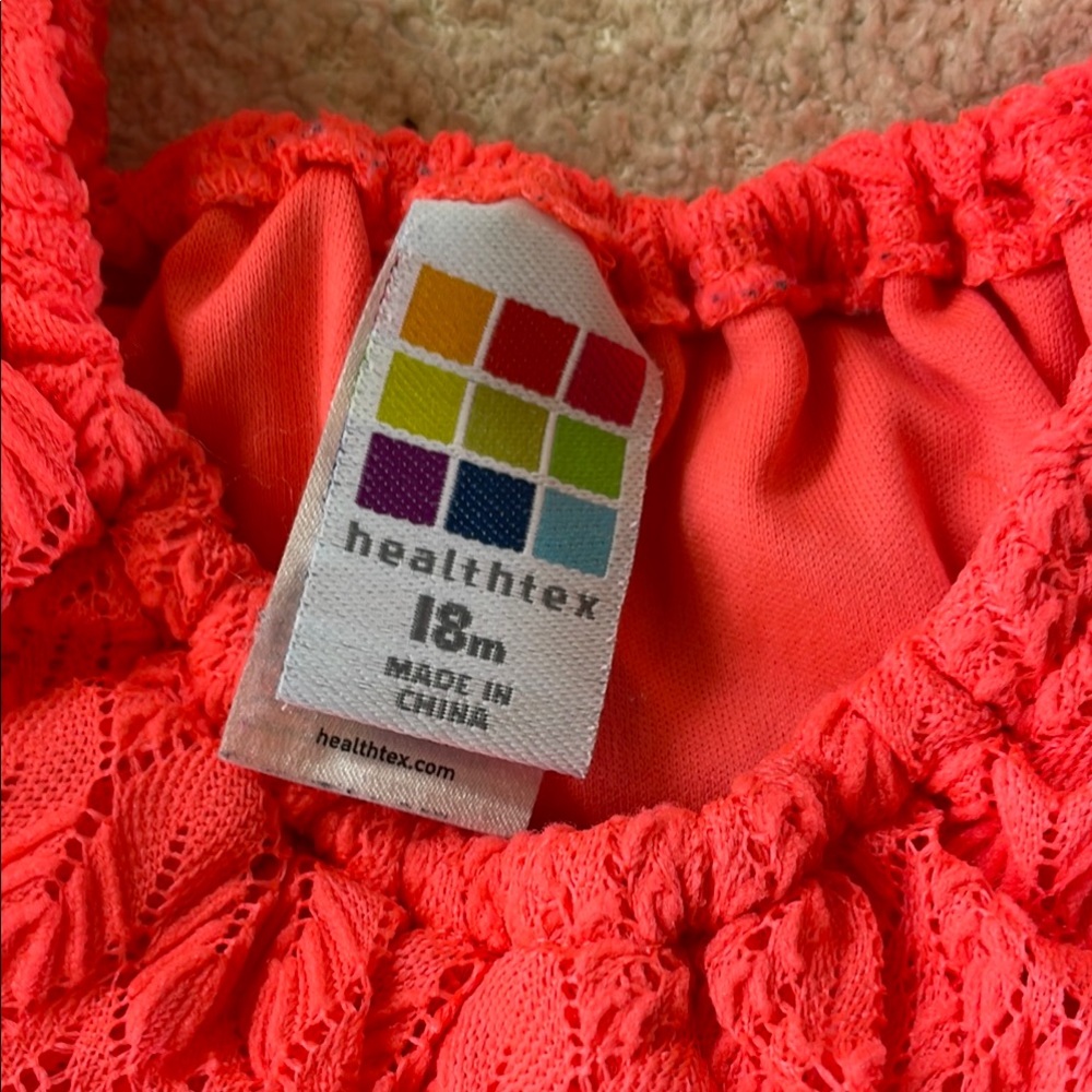 Healthtex Pink Ruffled Blouse with Textured Pattern - Picture 2 of 4